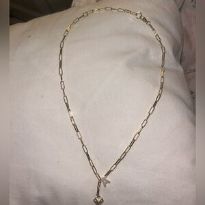 Chain Diamond Shape Necklace with initial A